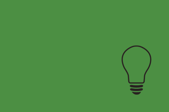 Green icon with lightbulb