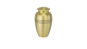 ADDvantage Casket Brass urn with black lines etched