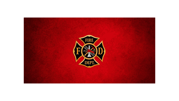 ADDvantage Casket panel insert Fire department symbol on red flag