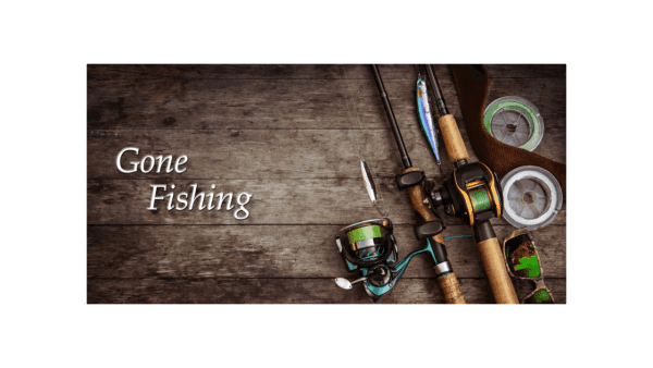 ADDvantage Casket Gone fishing with two rods and wheels and a pair of sunglasses