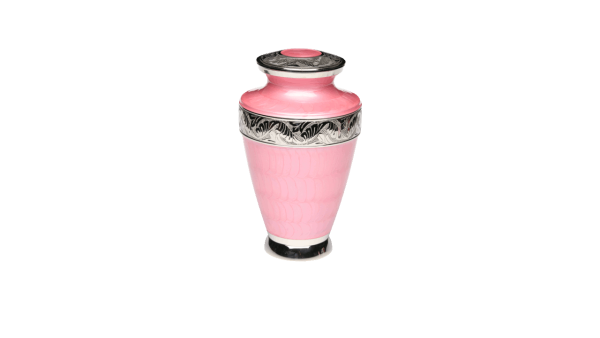 ADDvantage Casket Pink enamel with nickel overlay urn