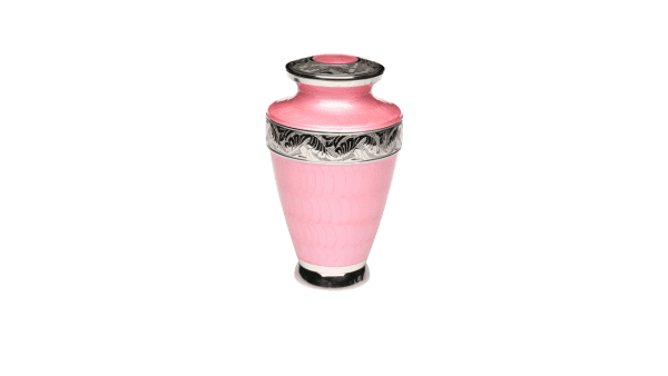 ADDvantage Casket Pink enamel with nickel overlay urn