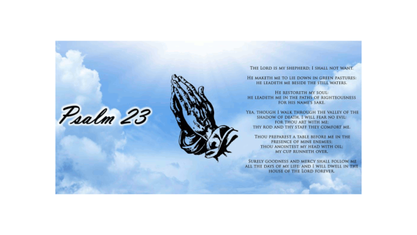 ADDvantage Casket panel insert Psalm 23 with praying hands