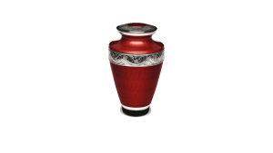 ADDvantage Casket Red Enamel with Nickel Overlay urn