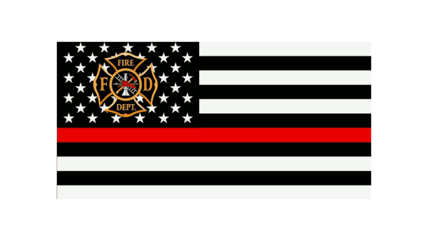 ADDvantage Casket panel insert. Thin red line flag for fire department symbol