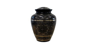 ADDvantage Casket urn Black & Gold Engraved 111