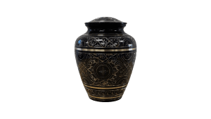 ADDvantage Casket urn Black & Gold Engraved 111