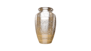 ADDvantage Casket urn Pewter with Gold Engraved 108